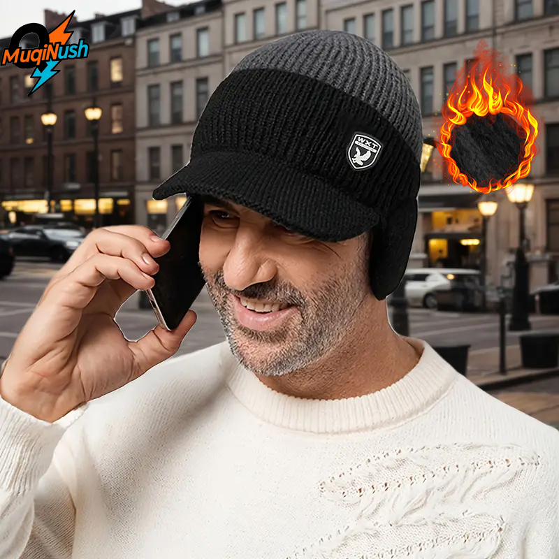 Cycling Gear For Cold Weather - MuqiNush 겨울 따뜻한 비니(귀덮개 포함) 양털