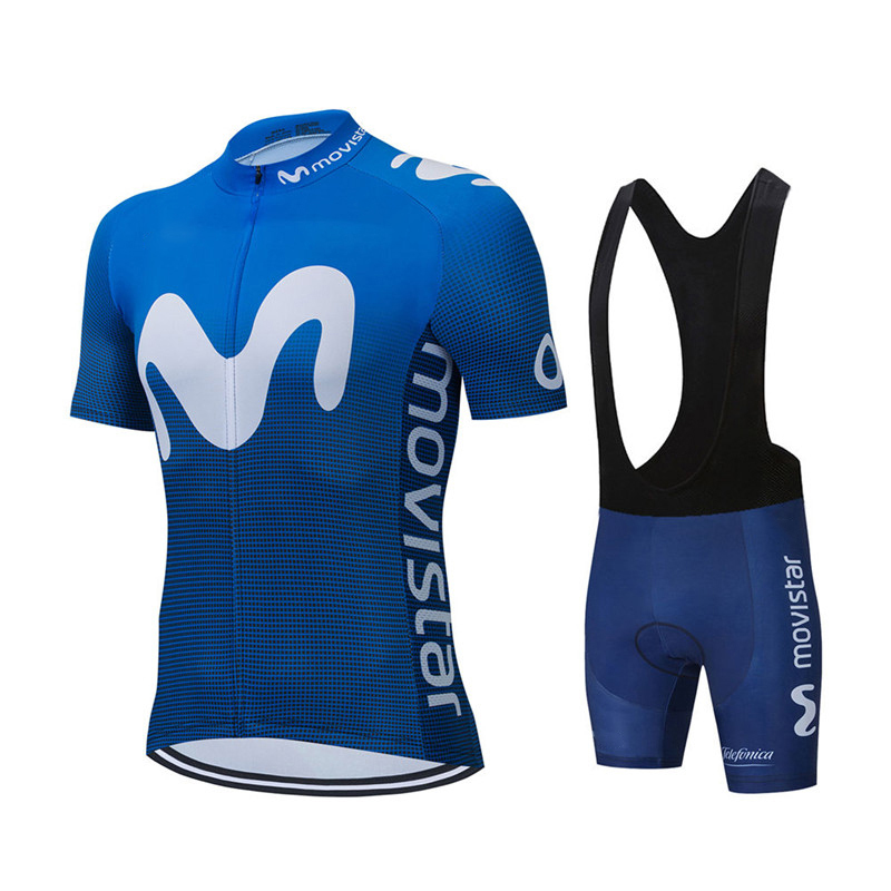 Cycling Bib Shorts - Movistar-신제품 팀 사이클링 저지 세트 MTB