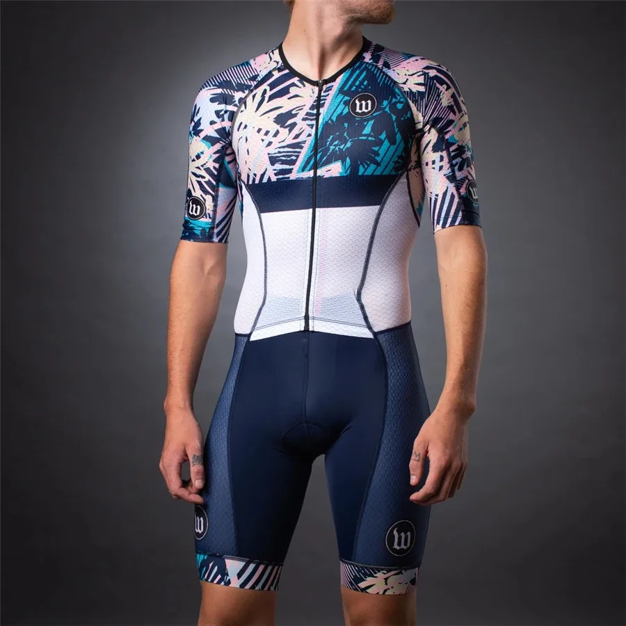 Triathlon Cycling Kit - 남성용 와티 잉크 스킨수트 사이클링 저지,