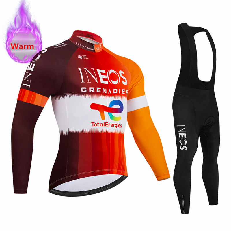 Cycling Bib Shorts - 이네오스 팀 겨울용 긴팔 보온 플리스